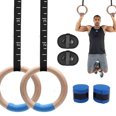 Gymnastic Premium Wooden Rings (880lbs) - Joyfit
